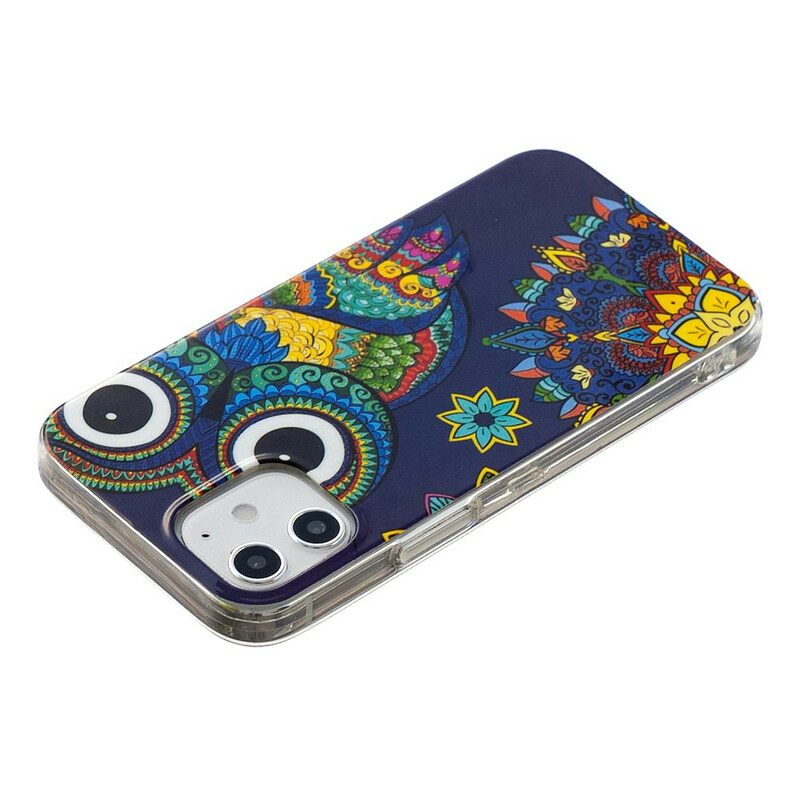 Kuori iPhone 12 Mini Owl Fluoresoiva Mandala