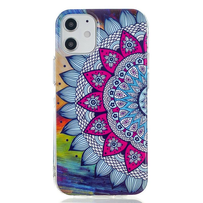 Kuori iPhone 12 Mini Värikäs Fluoresoiva Mandala