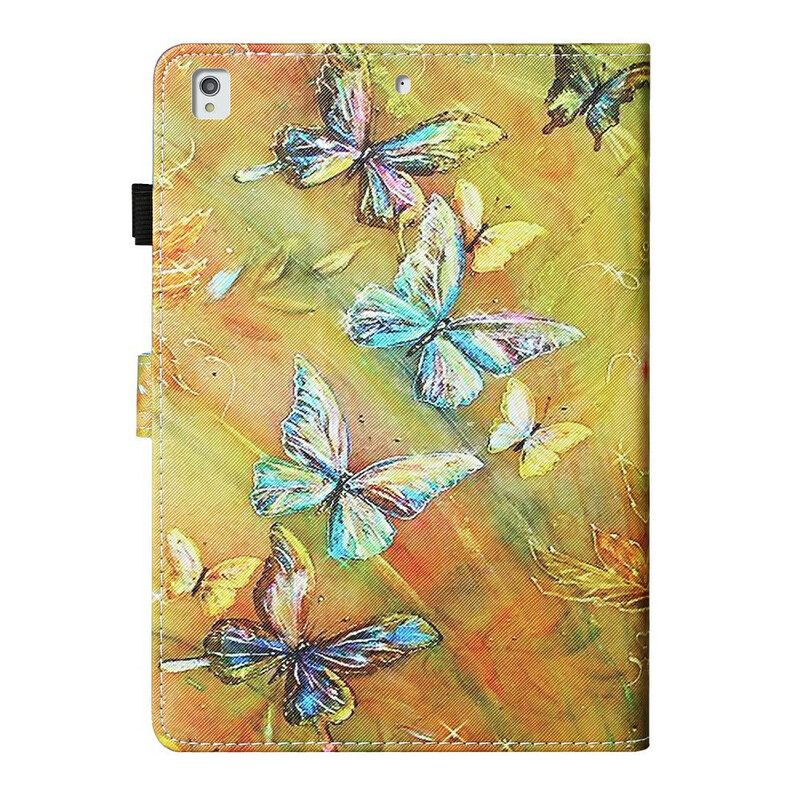 Nahkakotelo iPad 10.2" (2020) (2019) / Air 10.5" / Pro 10.5" Painted Butterflies