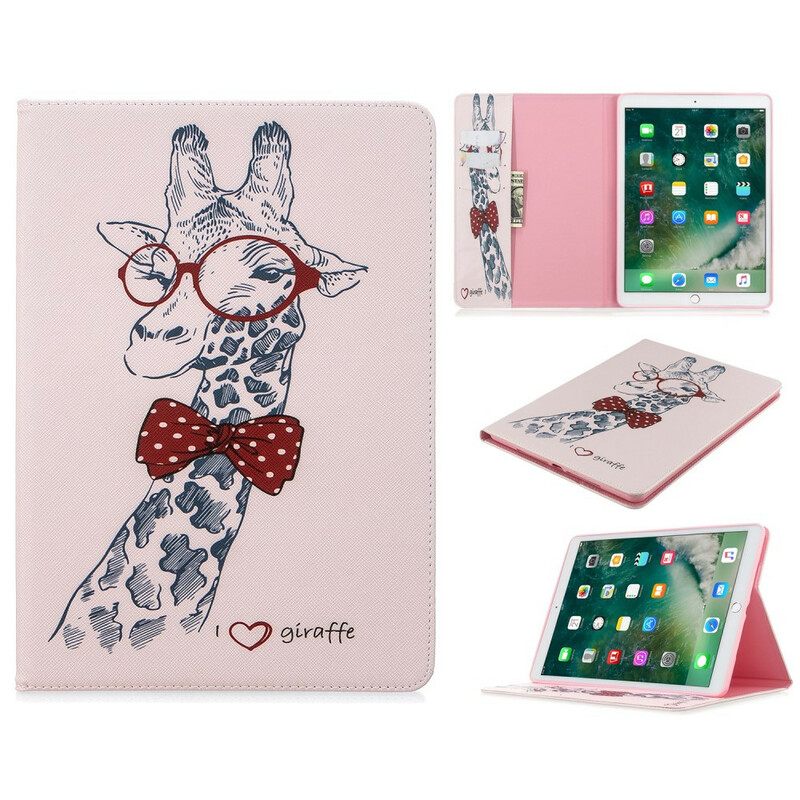 Nahkakuori iPad 10.2" (2020) (2019) / Air 10.5" / Pro 10.5" Brainy Giraffe