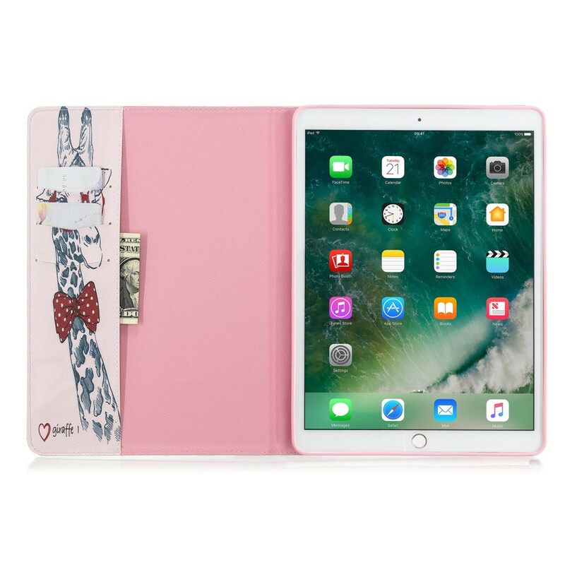 Nahkakuori iPad 10.2" (2020) (2019) / Air 10.5" / Pro 10.5" Brainy Giraffe