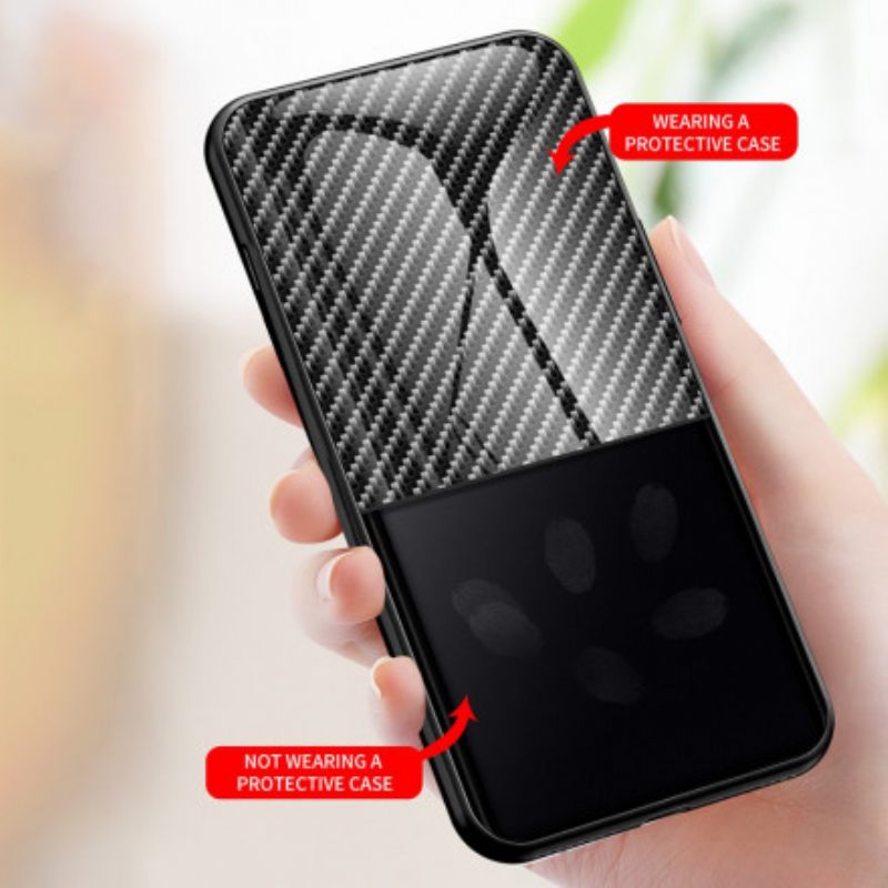 Case Samsung Galaxy A22 5G Carbon Fiber Karkaistu Lasi