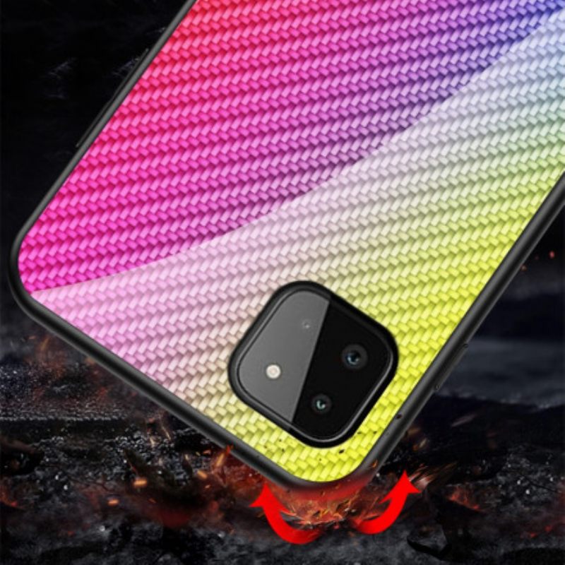 Case Samsung Galaxy A22 5G Carbon Fiber Karkaistu Lasi