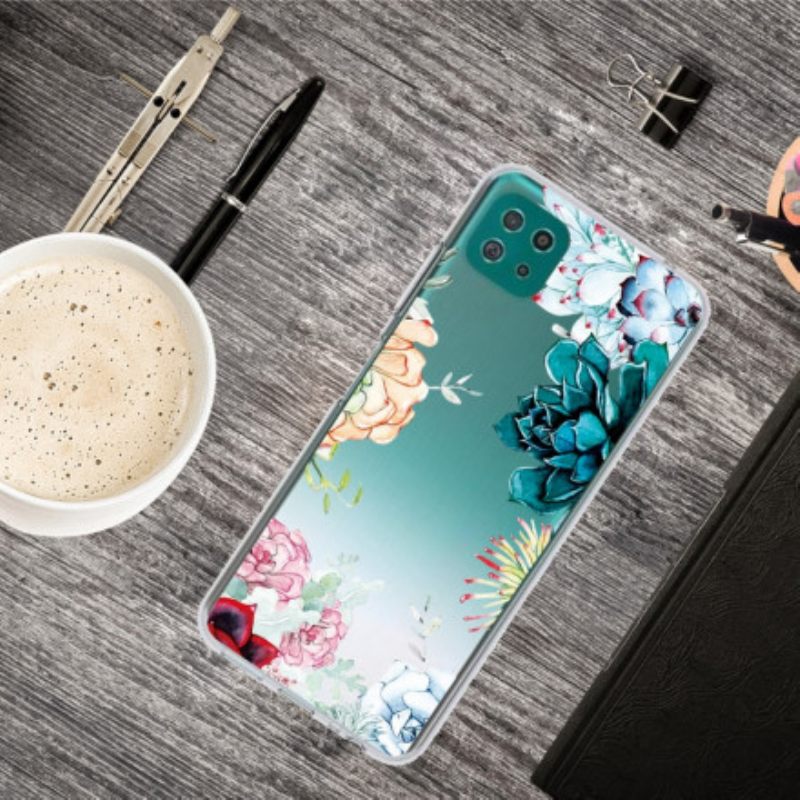 Case Samsung Galaxy A22 5G Saumattomat Akvarellikukat