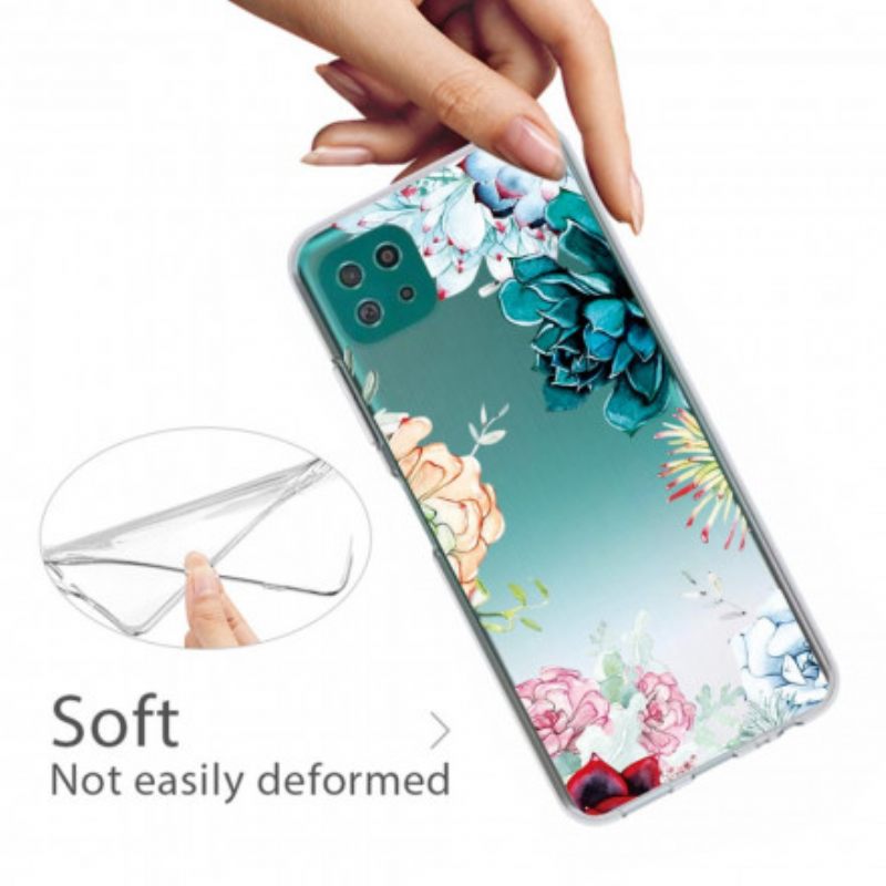 Case Samsung Galaxy A22 5G Saumattomat Akvarellikukat