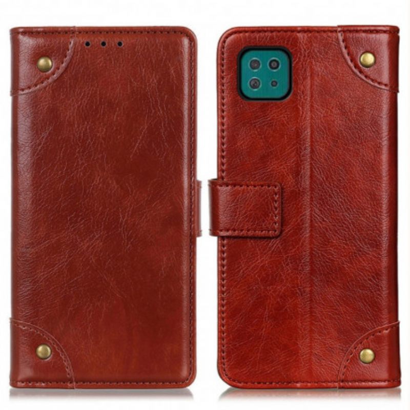 Flip Case Samsung Galaxy A22 5G Antique Nappan Leather Effect