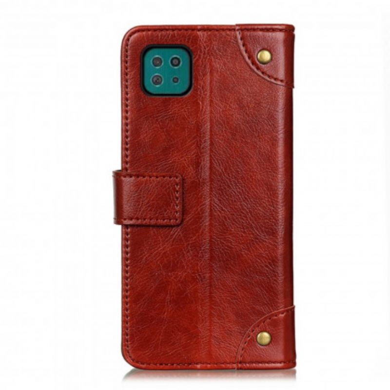 Flip Case Samsung Galaxy A22 5G Antique Nappan Leather Effect