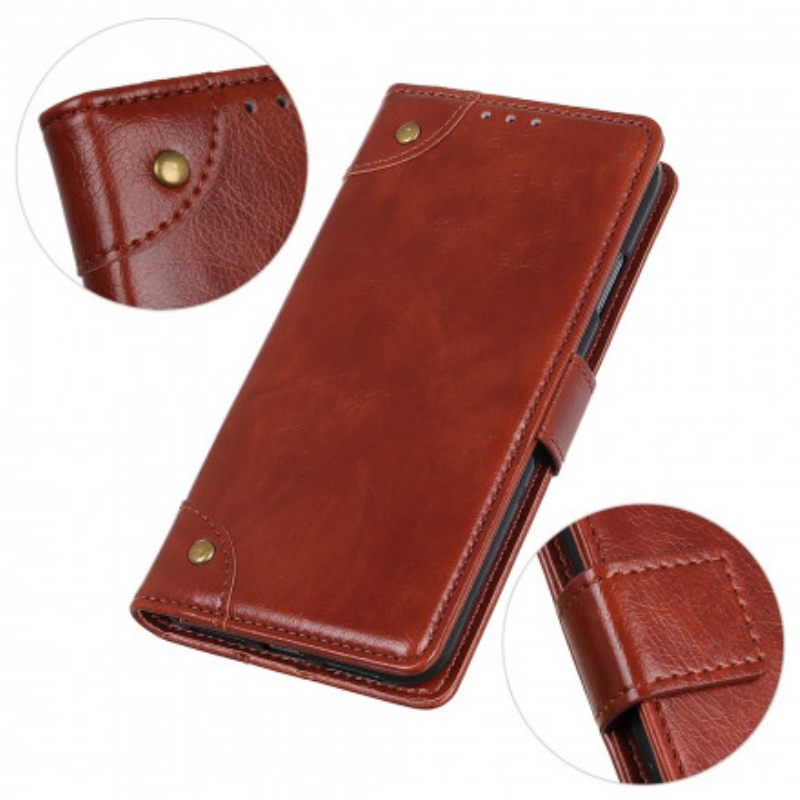 Flip Case Samsung Galaxy A22 5G Antique Nappan Leather Effect