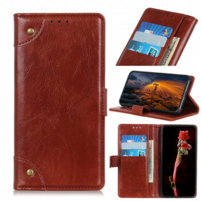 Flip Case Samsung Galaxy A22 5G Antique Nappan Leather Effect