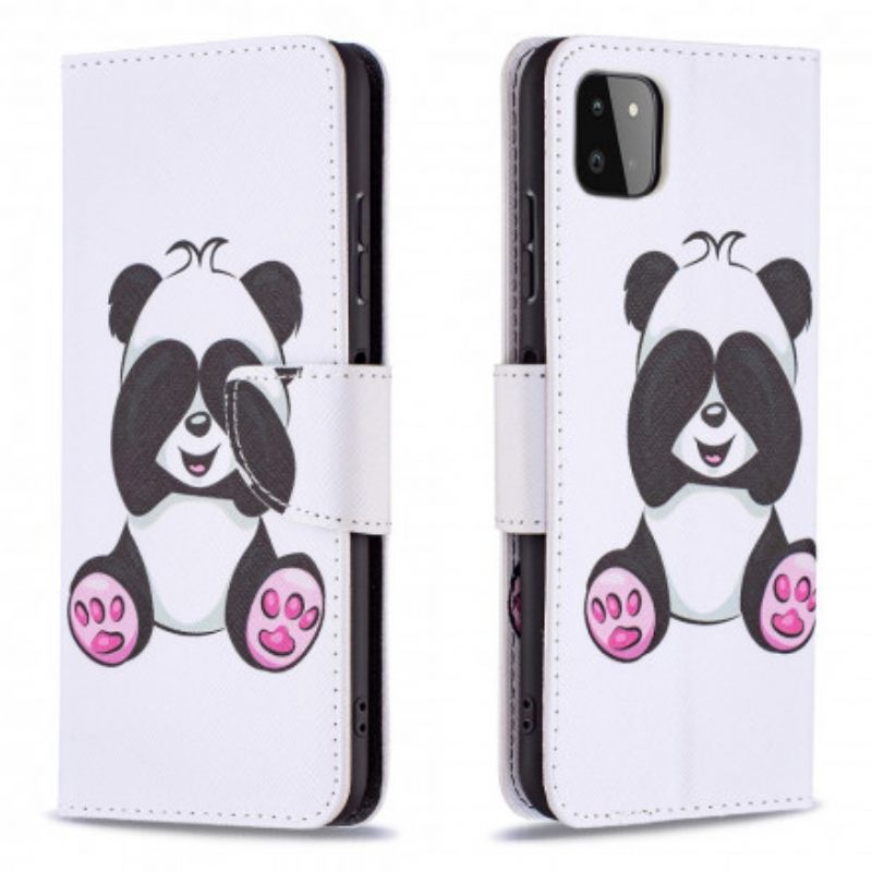 Flip Case Samsung Galaxy A22 5G Panda Hauskaa