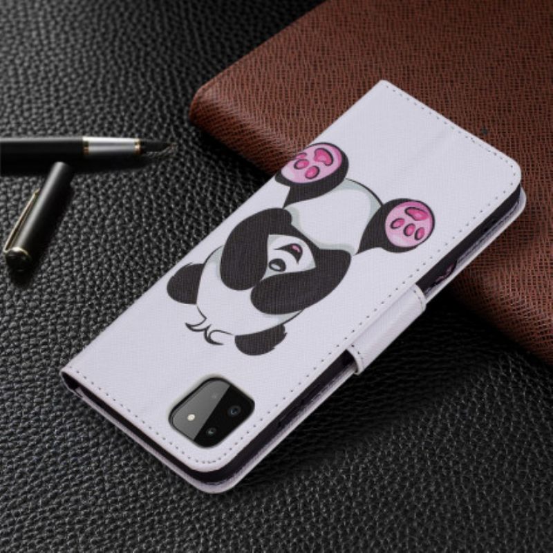 Flip Case Samsung Galaxy A22 5G Panda Hauskaa