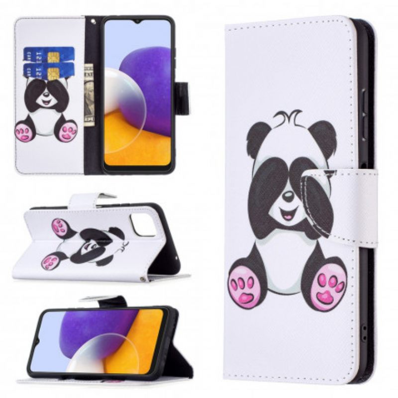 Flip Case Samsung Galaxy A22 5G Panda Hauskaa