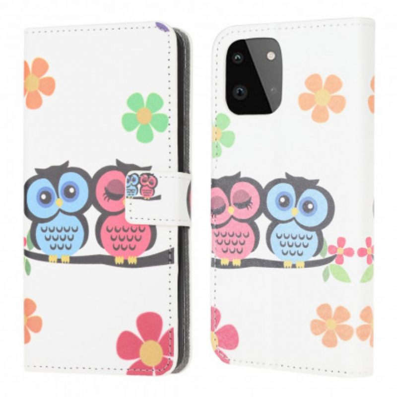 Flip Case Samsung Galaxy A22 5G Pöllöpari