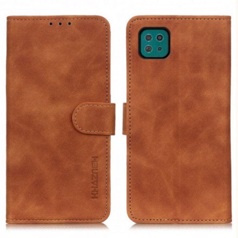 Flip Case Samsung Galaxy A22 5G Vintage Matte Leather Effect Khazneh