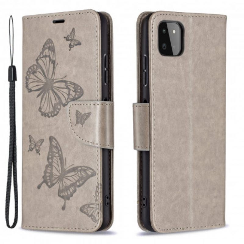 Kotelot Samsung Galaxy A22 5G Butterflies In Flight With Lanyard