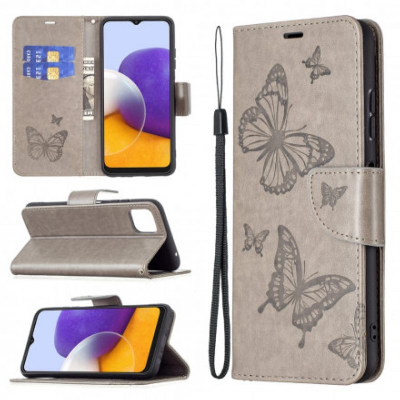 Kotelot Samsung Galaxy A22 5G Butterflies In Flight With Lanyard