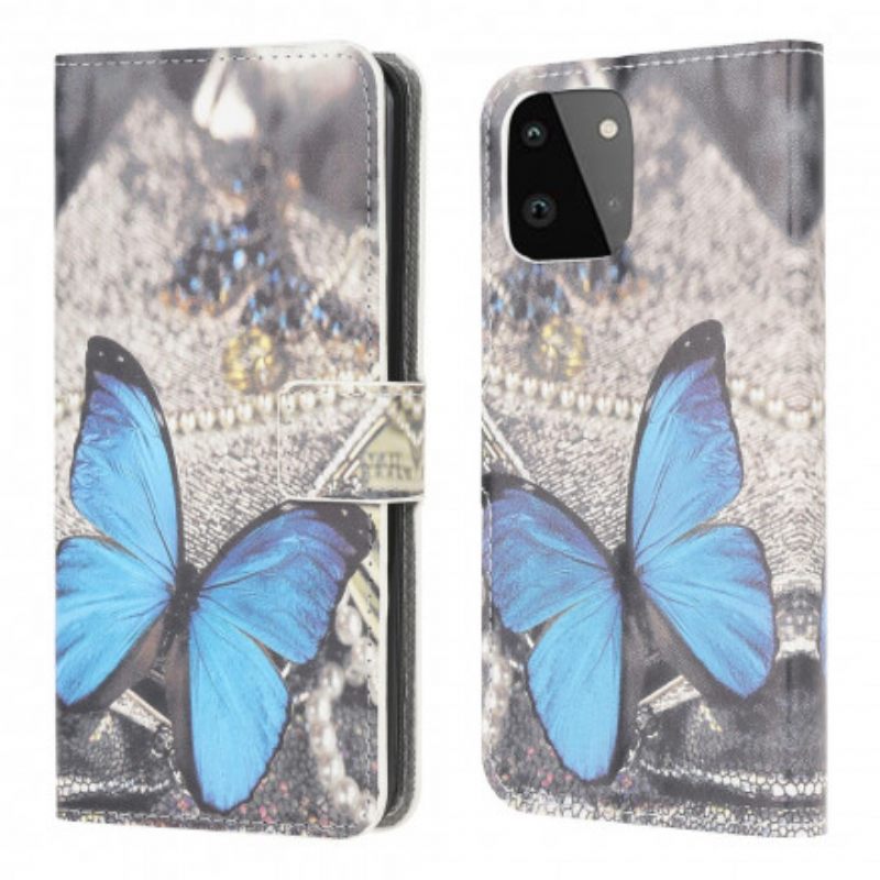 Kotelot Samsung Galaxy A22 5G Butterfly Prestige Blue