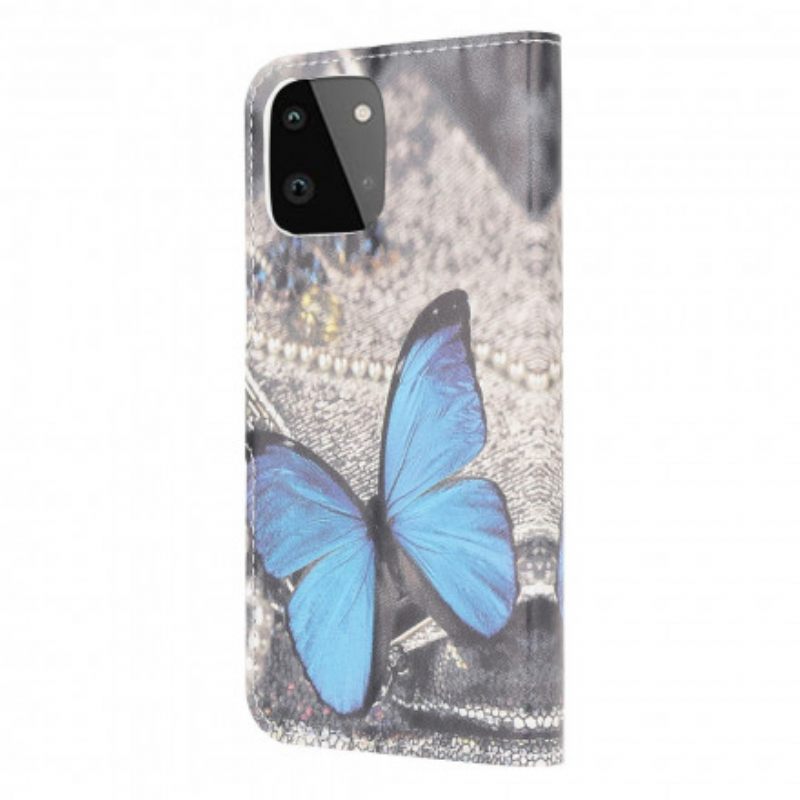 Kotelot Samsung Galaxy A22 5G Butterfly Prestige Blue