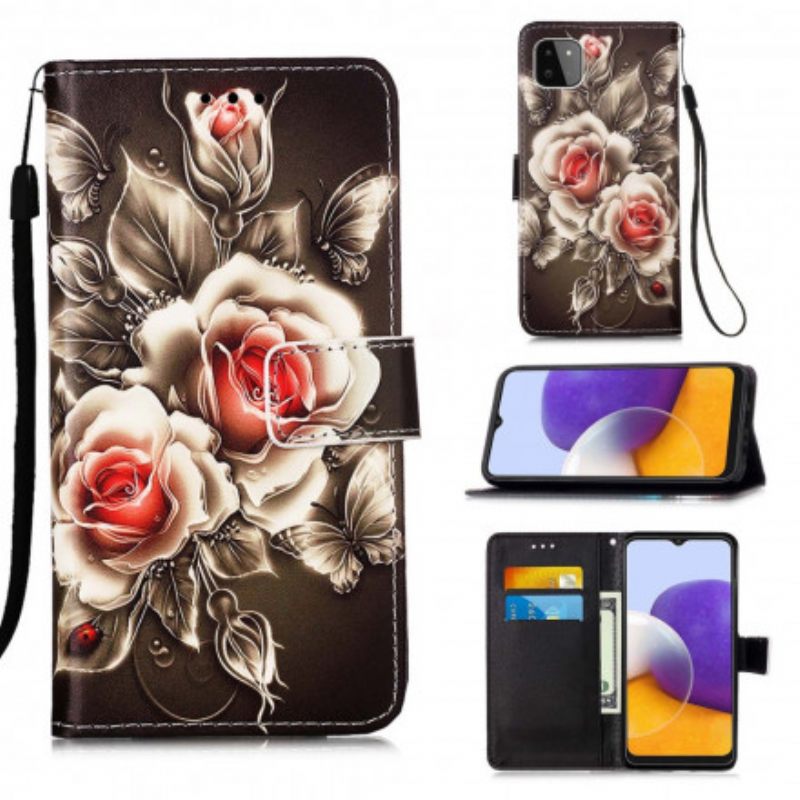 Kotelot Samsung Galaxy A22 5G Golden Roses