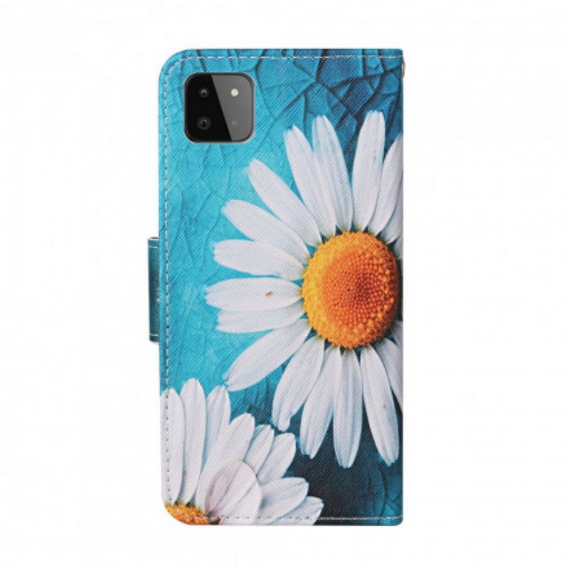 Kotelot Samsung Galaxy A22 5G Masterful Flowers Hihnalla