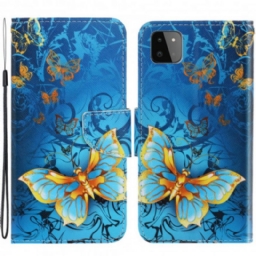 Kotelot Samsung Galaxy A22 5G Suojaketju Kuori Butterfly Strap Muunnelmia