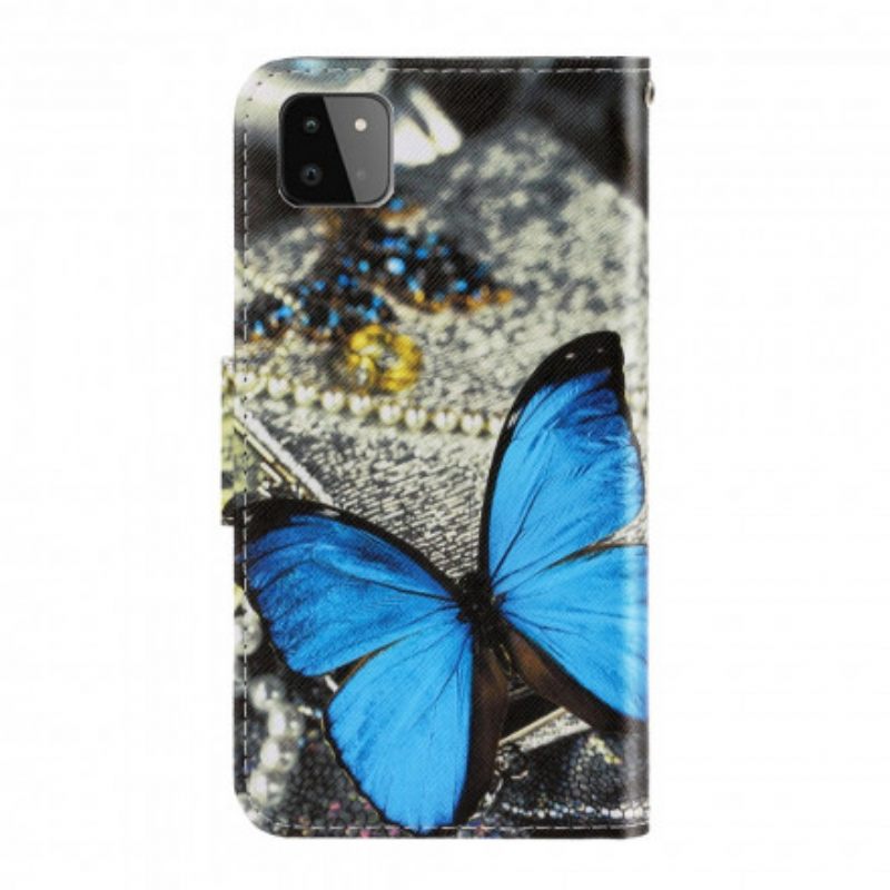 Kotelot Samsung Galaxy A22 5G Suojaketju Kuori Butterfly Strap Muunnelmia