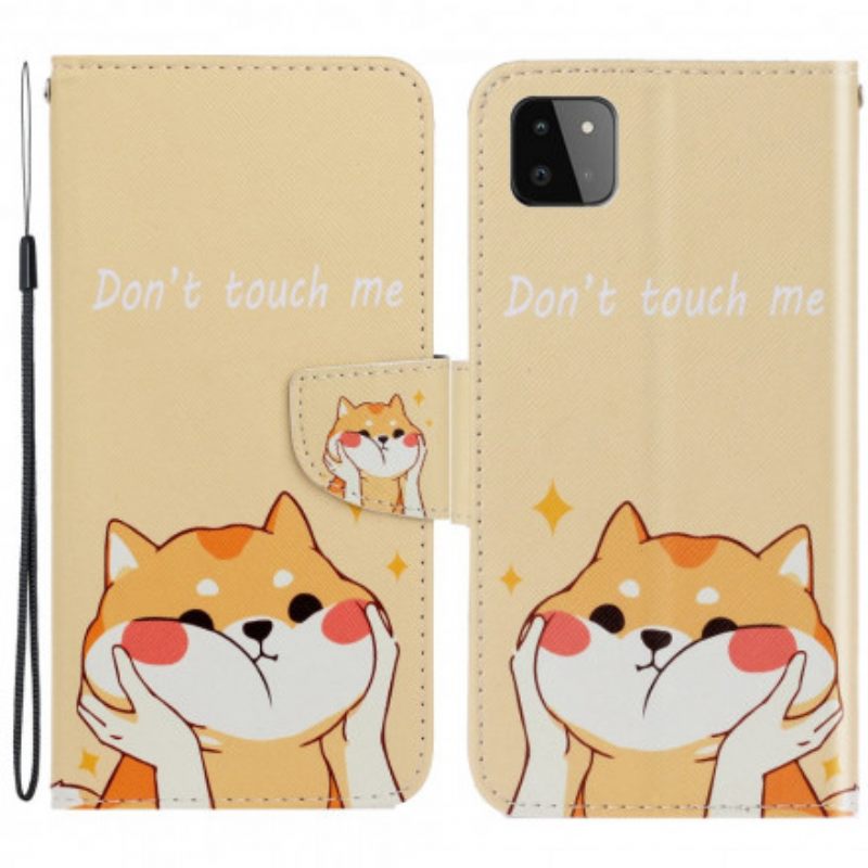 Kotelot Samsung Galaxy A22 5G Suojaketju Kuori Cat Don't Touch Me Strappy