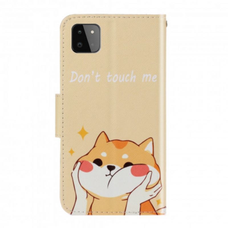 Kotelot Samsung Galaxy A22 5G Suojaketju Kuori Cat Don't Touch Me Strappy