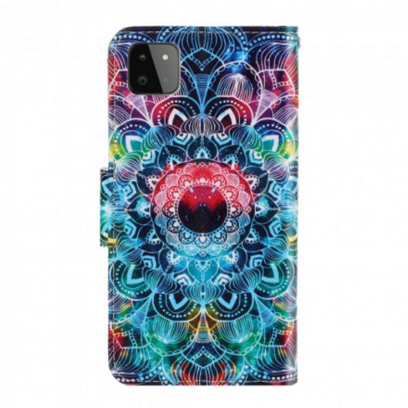 Kotelot Samsung Galaxy A22 5G Suojaketju Kuori Flashy Mandala Hihnalla