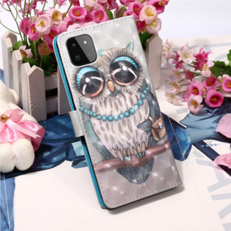 Kotelot Samsung Galaxy A22 5G Suojaketju Kuori Miss Owl Hihnassa