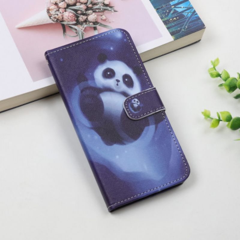 Kotelot Samsung Galaxy A22 5G Suojaketju Kuori Panda Space Lanyard