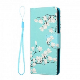 Kotelot Samsung Galaxy A22 5G Suojaketju Kuori Strap Flower Tree