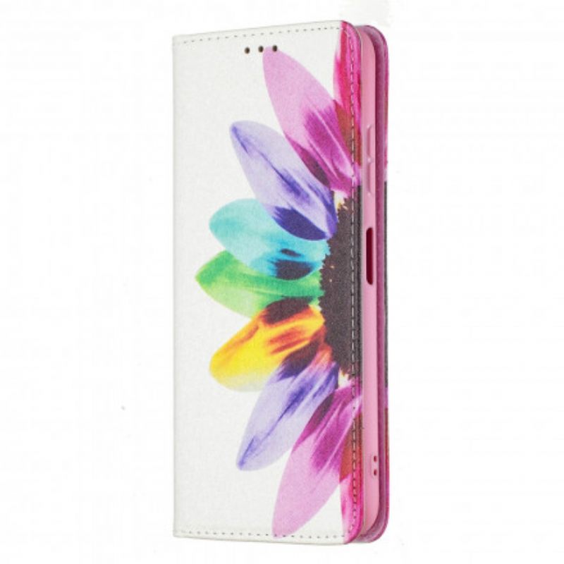 Puhelinkuoret Samsung Galaxy A22 5G Kotelot Flip Flower Watercolour