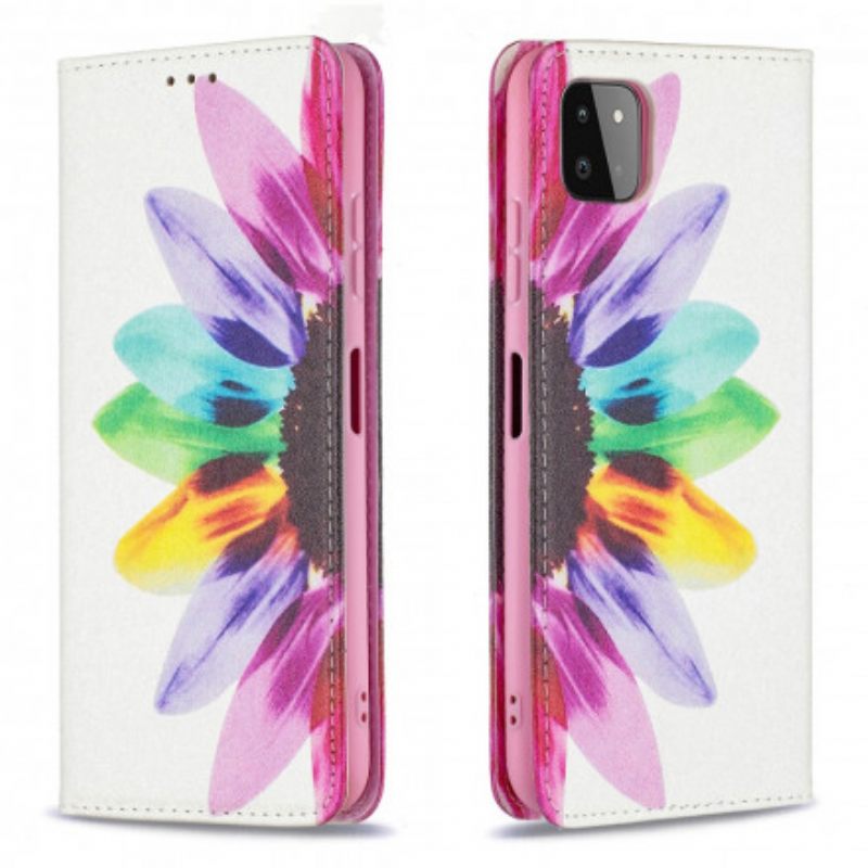 Puhelinkuoret Samsung Galaxy A22 5G Kotelot Flip Flower Watercolour