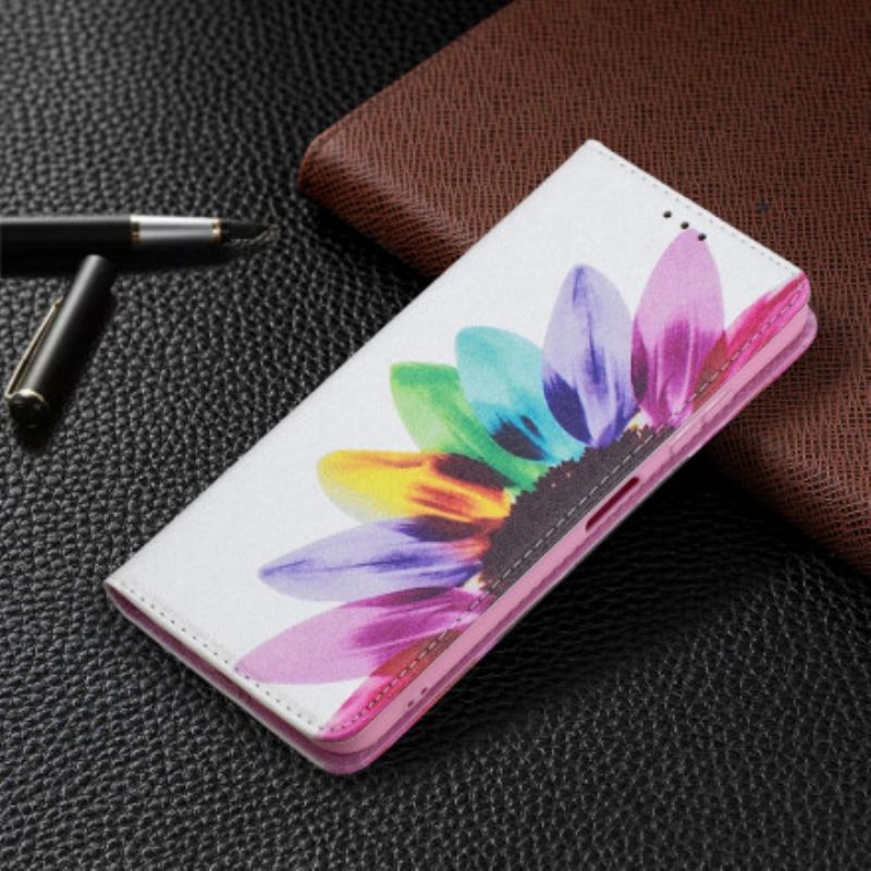 Puhelinkuoret Samsung Galaxy A22 5G Kotelot Flip Flower Watercolour