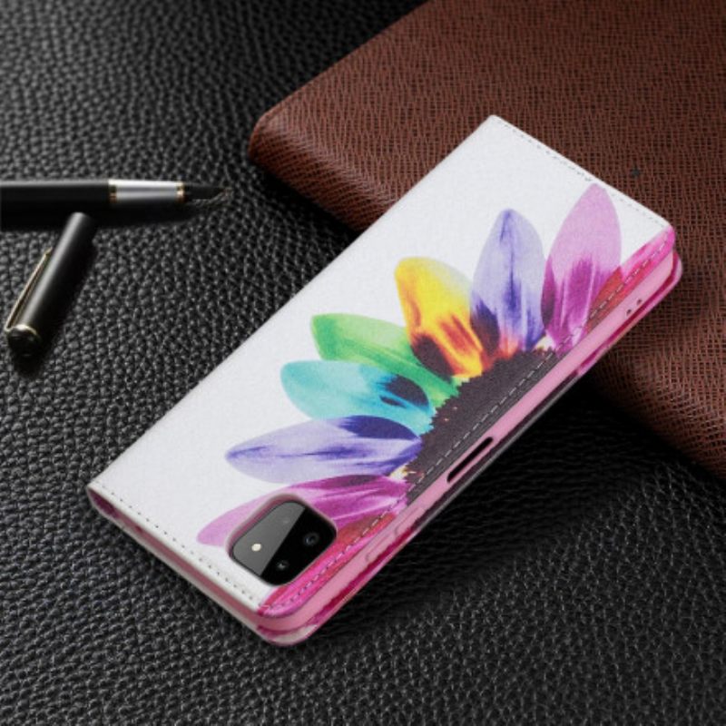 Puhelinkuoret Samsung Galaxy A22 5G Kotelot Flip Flower Watercolour