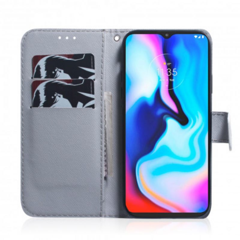 Flip Case Moto G9 Play Kukkivan Puun Oksa