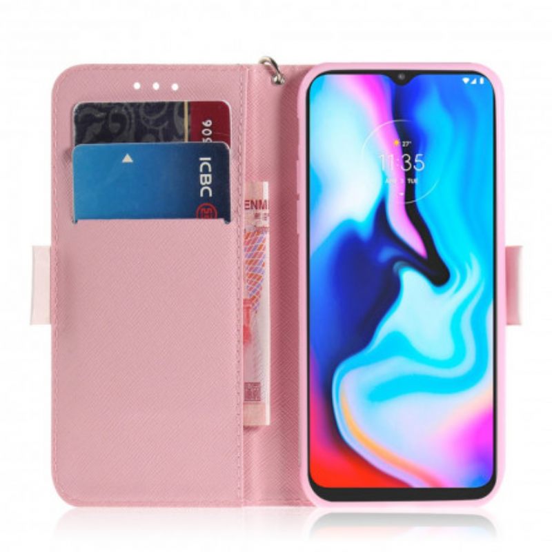 Flip Case Moto G9 Play Suojaketju Kuori Hamsterit Lanyardissa