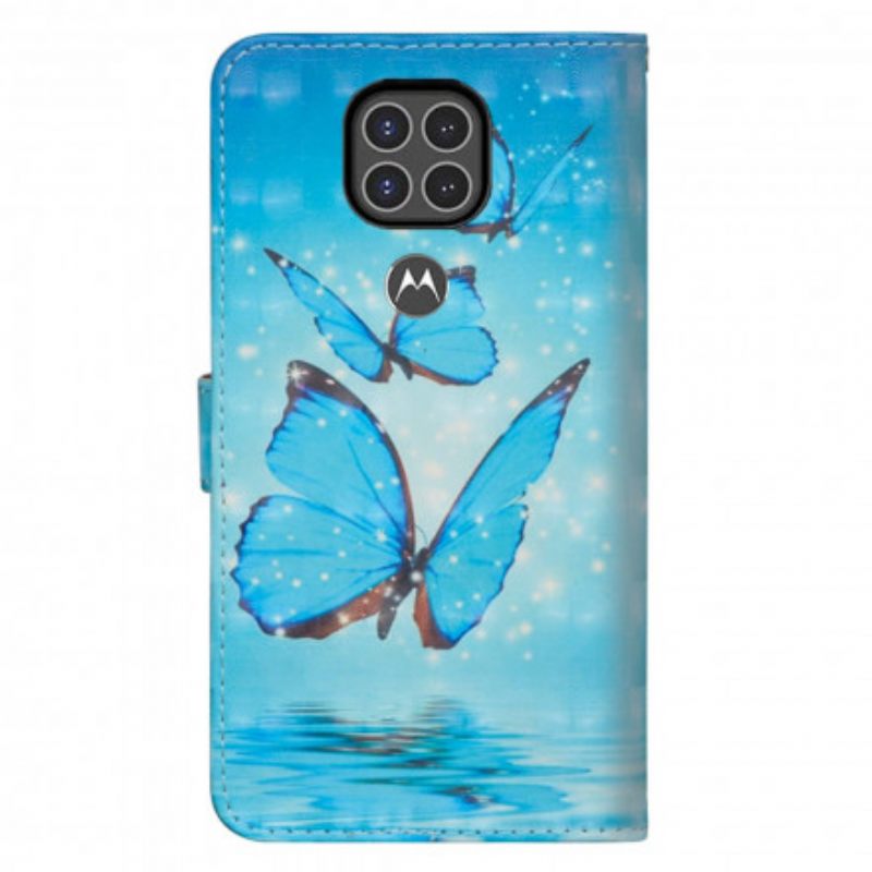 Kotelot Moto G9 Play Flying Blue Butterflies