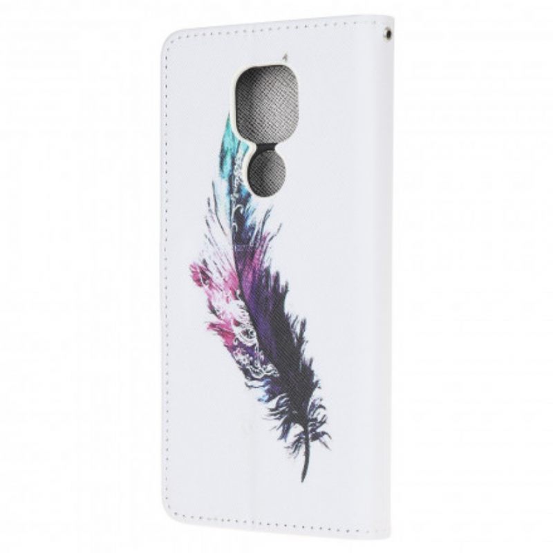 Kotelot Moto G9 Play Suojaketju Kuori Feather Kaulanauhalla