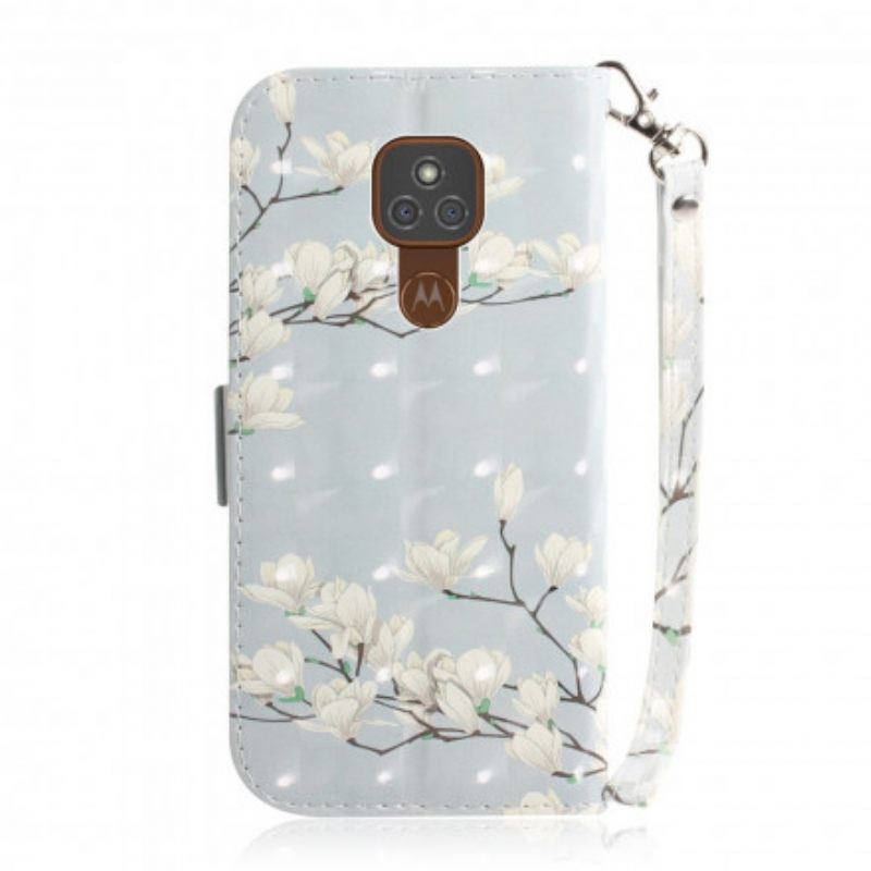 Kotelot Moto G9 Play Suojaketju Kuori Strap Flower Branch