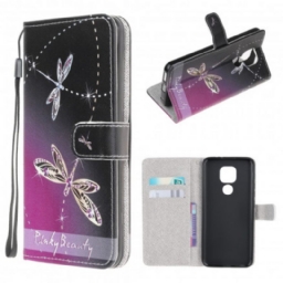 Kotelot Moto G9 Play Suojaketju Kuori Strappy Dragonflies