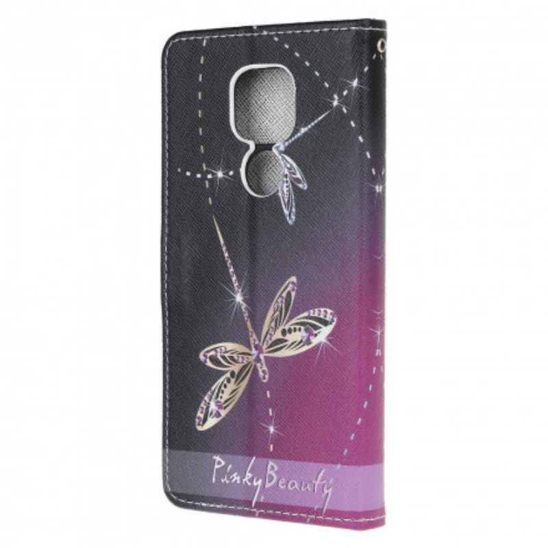 Kotelot Moto G9 Play Suojaketju Kuori Strappy Dragonflies