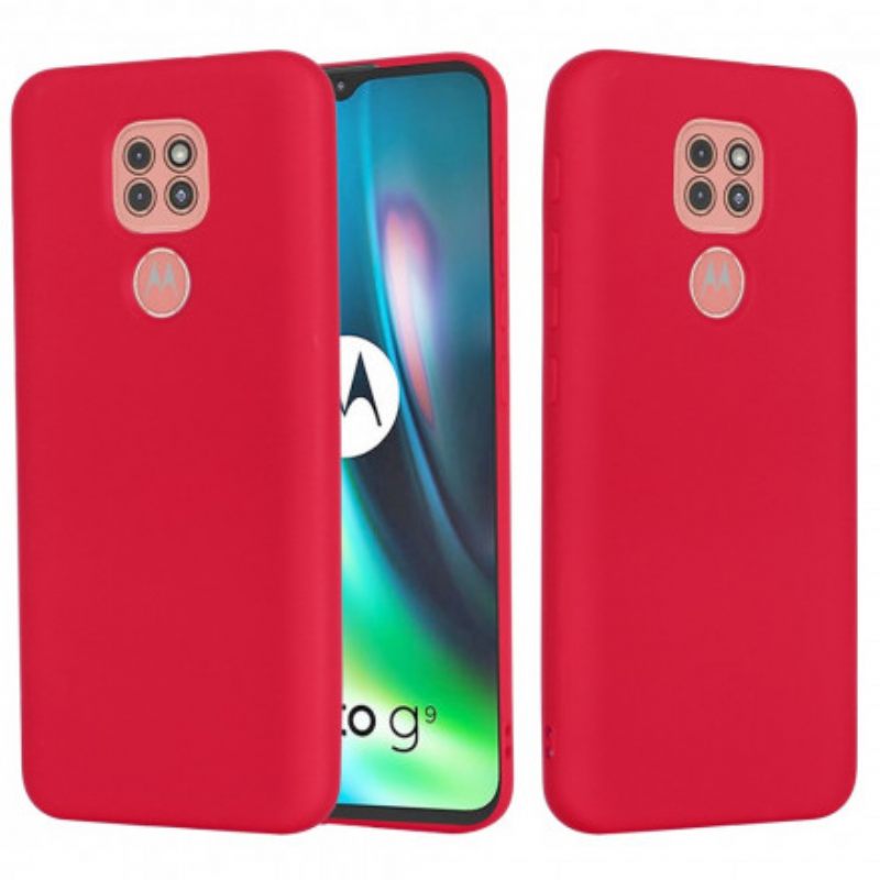 Kuori Moto G9 Play Design Nestemäinen Silikoni Kaulanauhalla