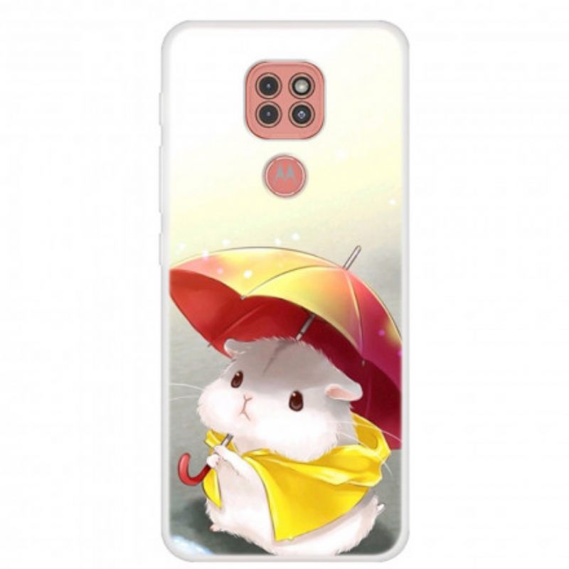 Kuori Moto G9 Play Hamster In The Rain