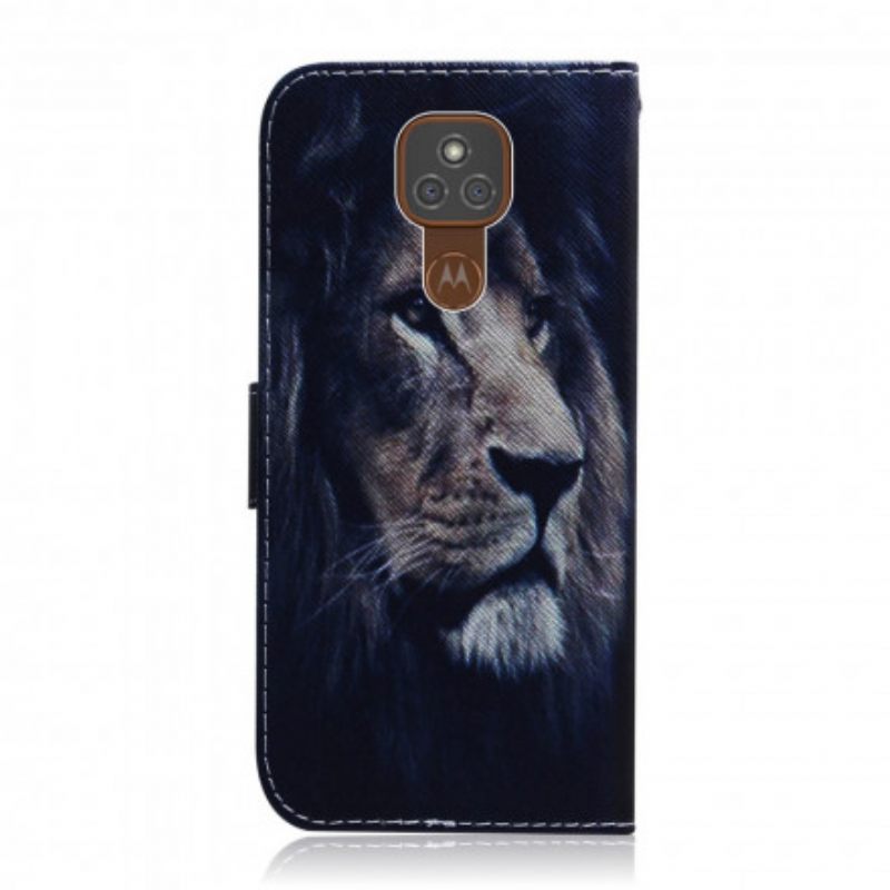 Nahkakotelo Moto G9 Play Dreaming Lion