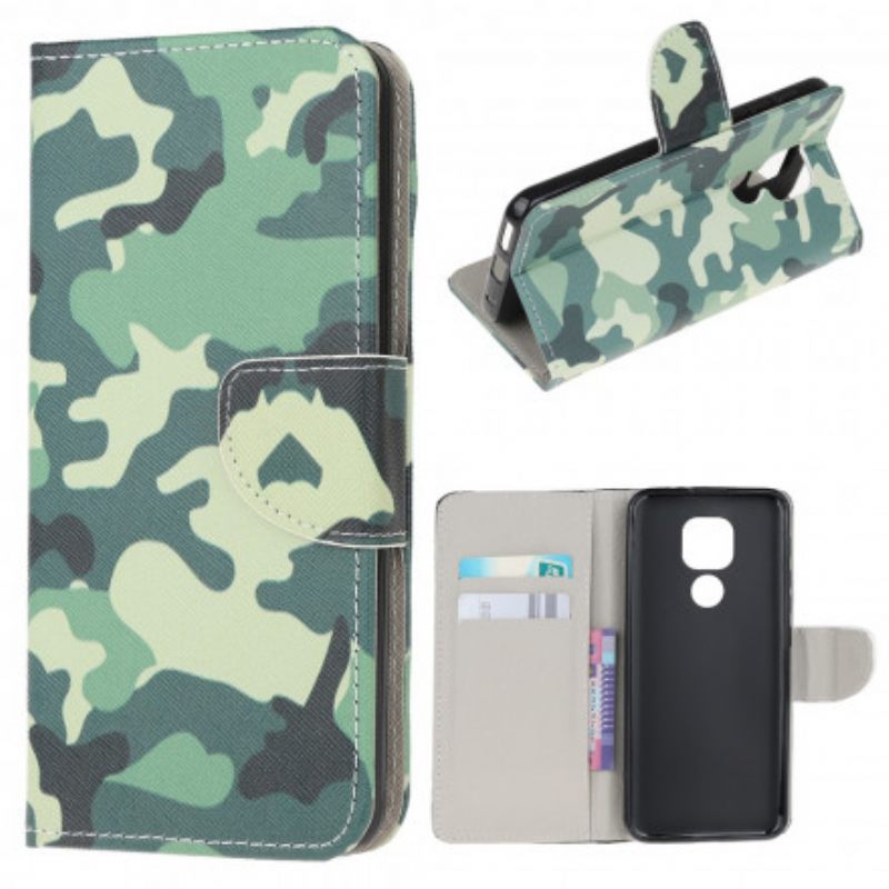 Nahkakotelo Moto G9 Play Military Camouflage