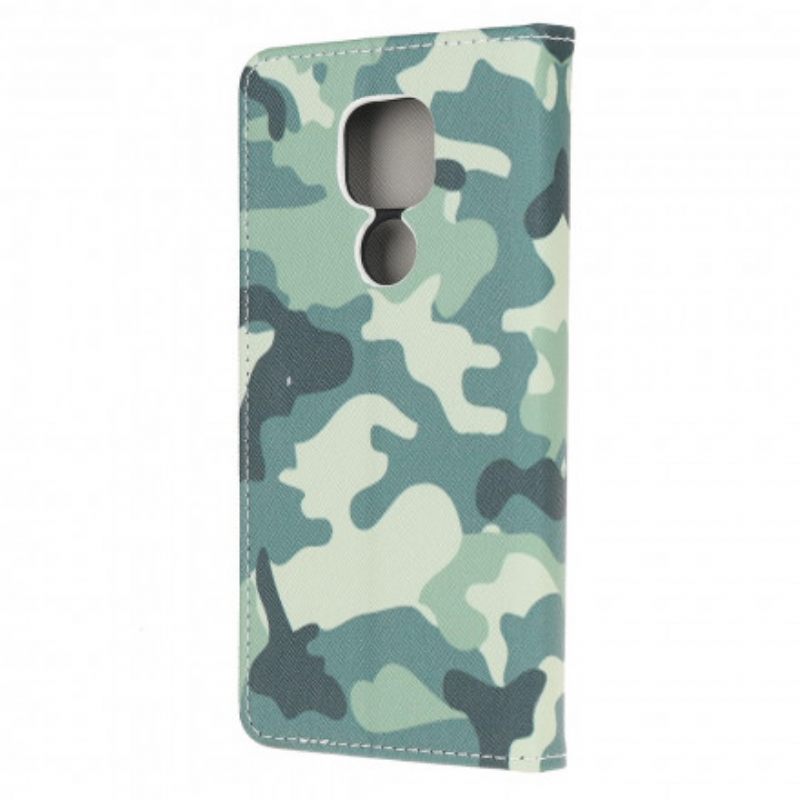 Nahkakotelo Moto G9 Play Military Camouflage