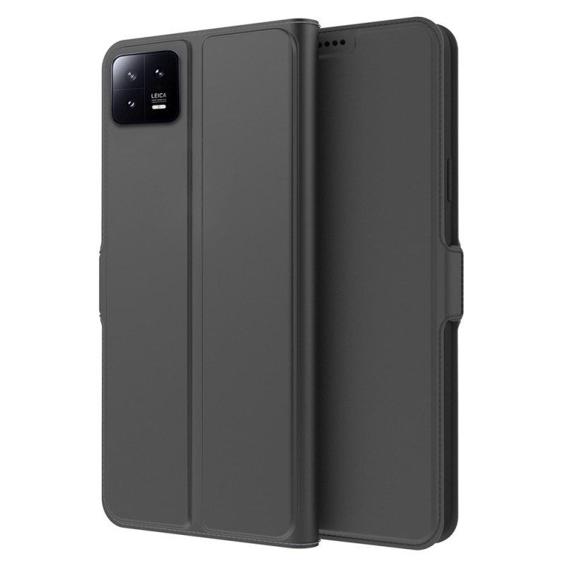 Flip Case Xiaomi 13 Ohut Nahkaefekti