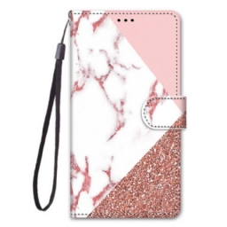 Nahkakotelo Xiaomi 13 Marmori- Ja Glitter-kolmio